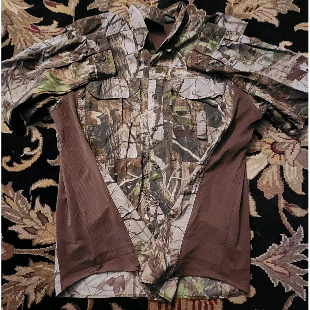 Field And Stream Men's Camo Long Sleeve Button Up Fishing/hunting Shirt XL - Picture 9 of 9